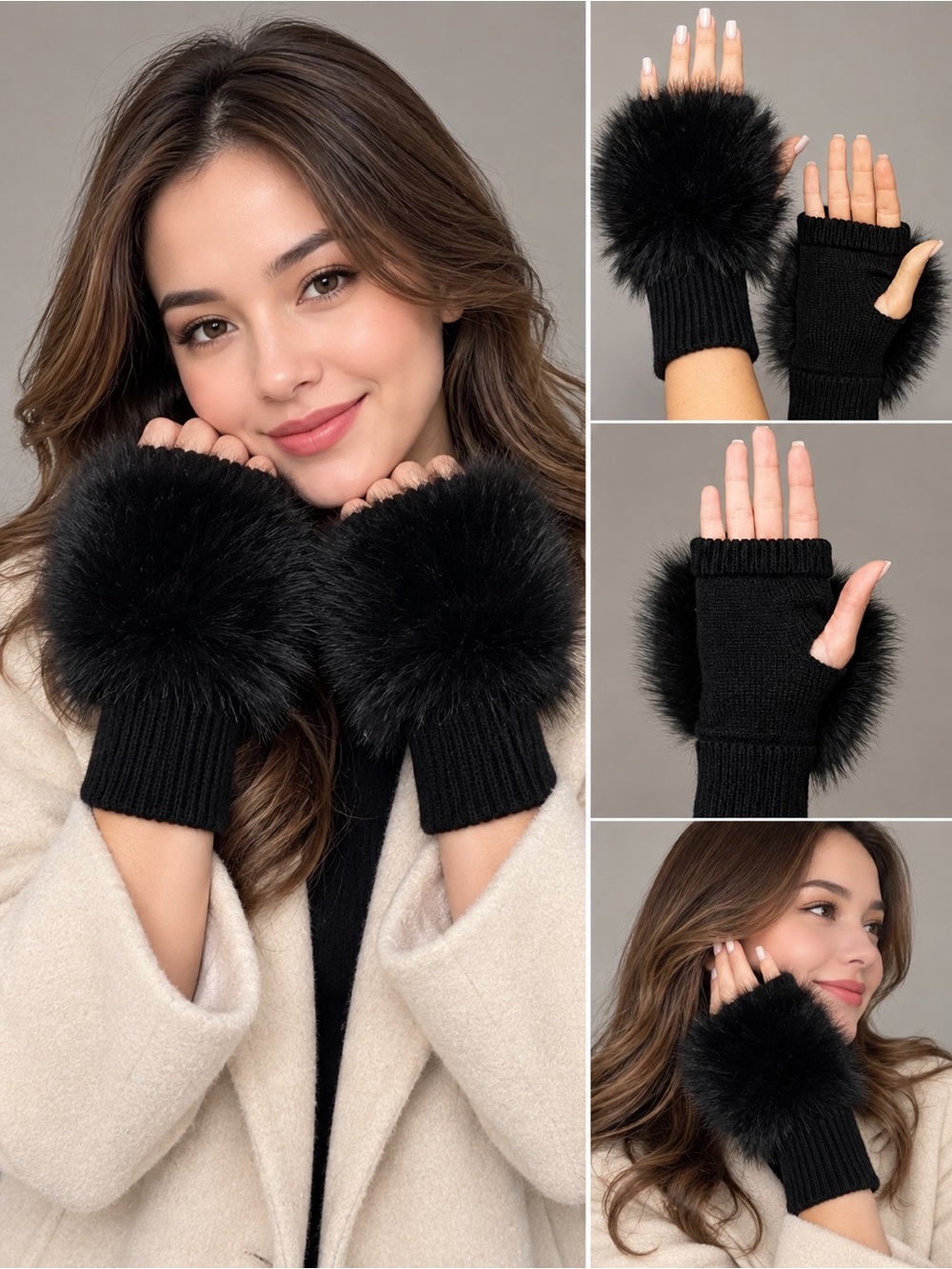 NWT JOCELYN
Faux Fox Knit Mittens